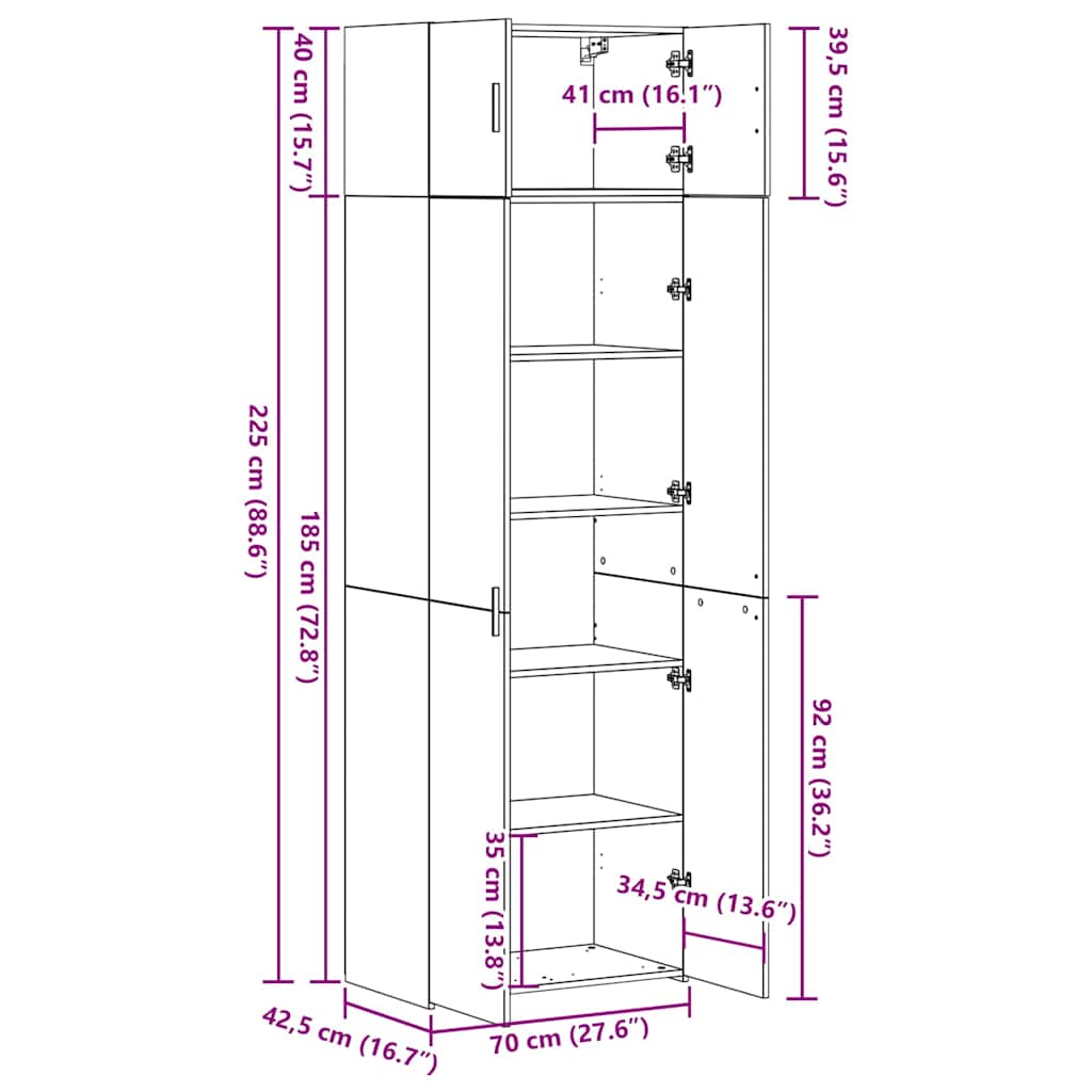 Ormarić za pohranu 3 pcs Crni hrast