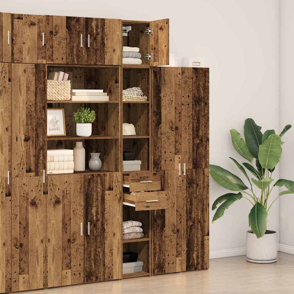 Ormarić za pohranu 2 pcs Staro drvo 30 x 42,5 x 225 cm