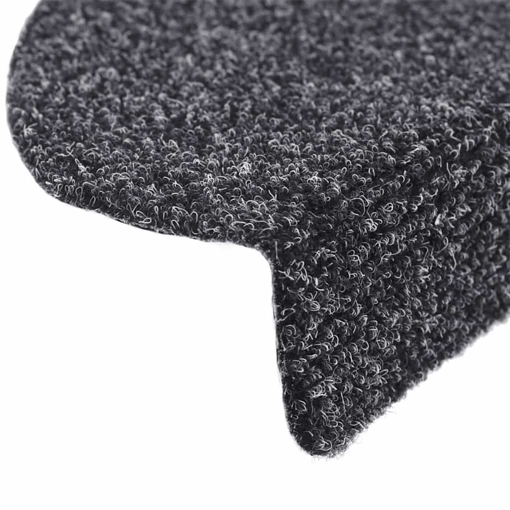 Prostirke za stepenice, samoljepljive, 20 kom., 65x21x4 cm, tamno sive, poluokrugle, velike