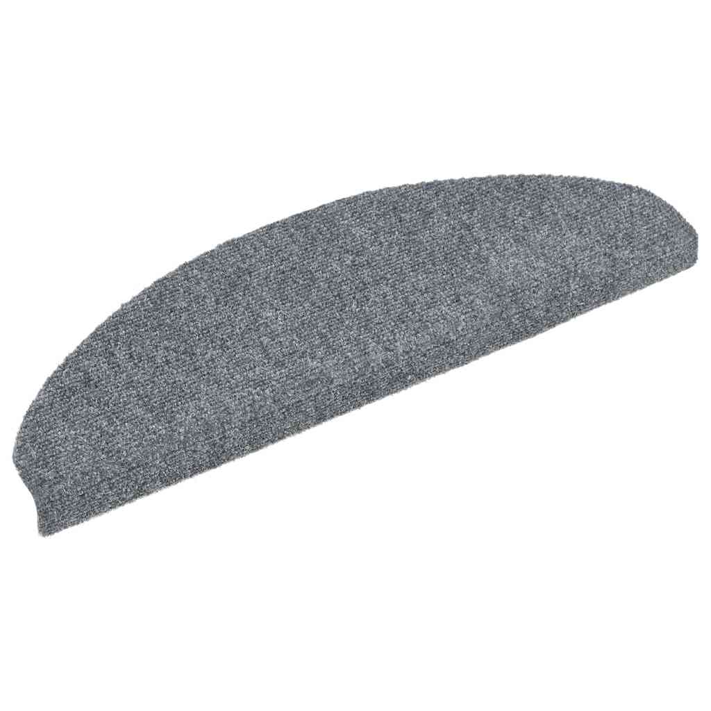 Prostirke za stepenice, samoljepljive, 20 kom., 65x21x4 cm, svijetlo sive, poluokrugle, velike