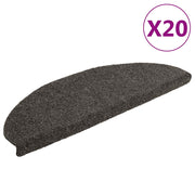 Prostirke za stepenice, samoljepljive, 20 kom. 65x21x4 cm, antracit, poluokrugle, velike