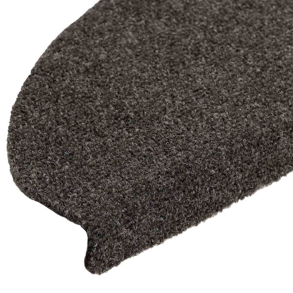 Prostirke za stepenice, samoljepljive, 20 kom. 65x21x4 cm, antracit, poluokrugle, velike