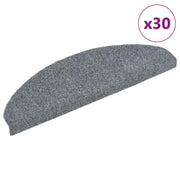 Prostirke za stepenice, samoljepljive, 30 kom., 65x21x4 cm, svijetlo sive, poluokrugle, velike