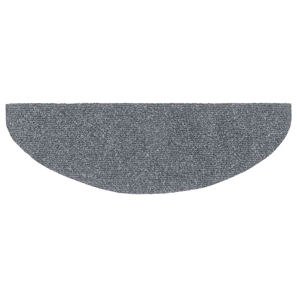 Prostirke za stepenice, samoljepljive, 30 kom., 65x21x4 cm, svijetlo sive, poluokrugle, velike