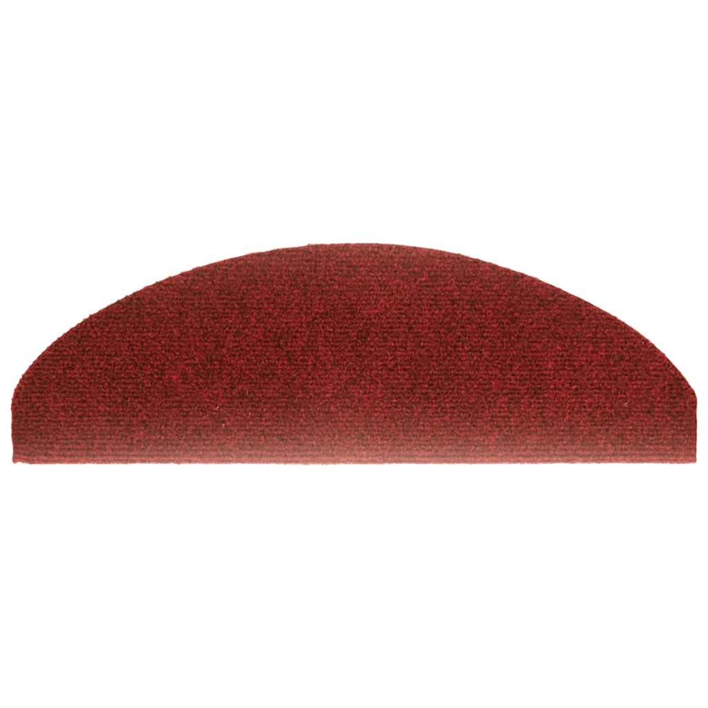 Prostirke za stepenice, samoljepljive, 30 kom, 65x21x4 cm, bordo crvene, poluokrugle, velike