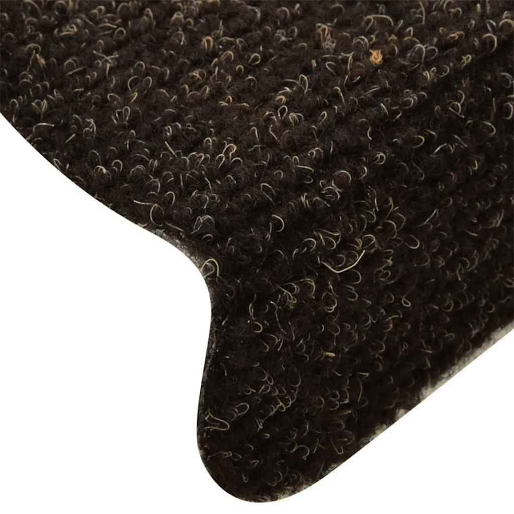 Prostirke za stepenice, samoljepljive, 30 kom., 65x21x4 cm, tamnosmeđe, poluokrugle, velike
