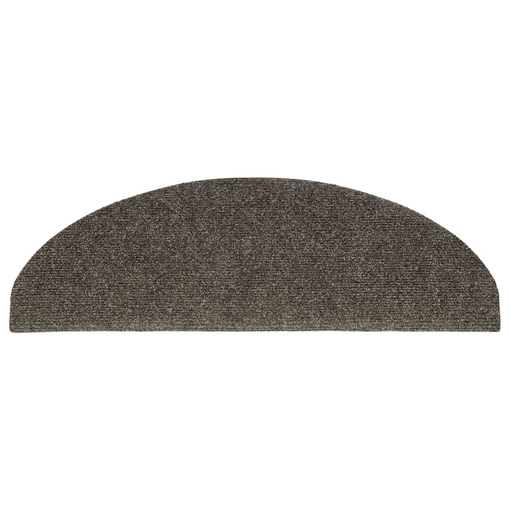 Prostirke za stepenice, samoljepljive, 30 kom. 65x21x4 cm, antracit, poluokrugle, velike