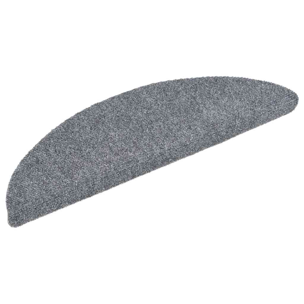 Prostirke za stepenice, samoljepljive, 20 kom, 56x17x3 cm, svijetlo sive, poluokrugle