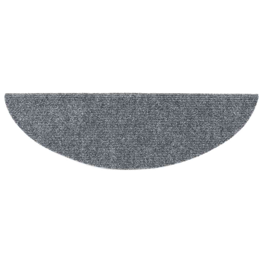 Prostirke za stepenice, samoljepljive, 20 kom, 56x17x3 cm, svijetlo sive, poluokrugle