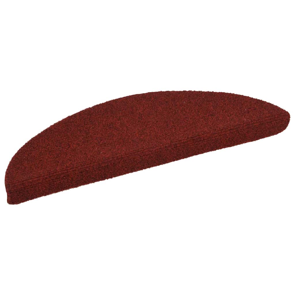 Prostirke za stepenice, samoljepljive, 20 kom, 56x17x3 cm, bordo crvene, poluokrugle