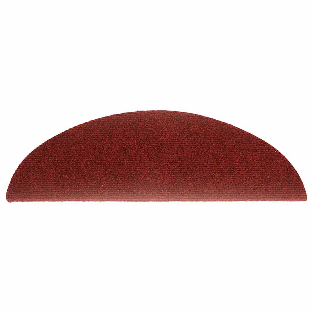 Prostirke za stepenice, samoljepljive, 20 kom, 56x17x3 cm, bordo crvene, poluokrugle