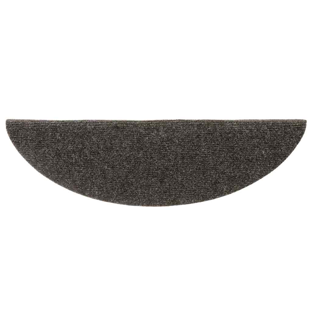 Prostirke za stepenice, samoljepljive, 20 kom 56x17x3 cm, antracit, poluokrugle