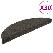 Prostirke za stepenice, samoljepljive, 30 kom 56x17x3 cm, antracit, poluokrugle