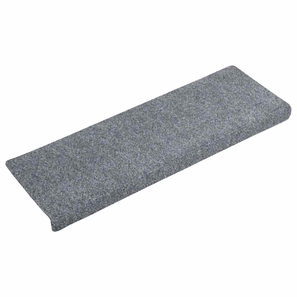 Prostirke za stepenice samoljepljive 30 kom 65x21x4 cm svijetlo sive pravokutne rubove
