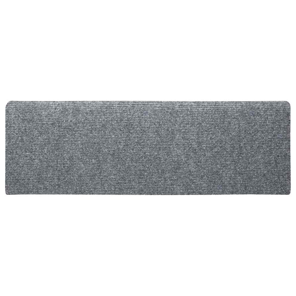 Prostirke za stepenice samoljepljive 30 kom 65x21x4 cm svijetlo sive pravokutne rubove