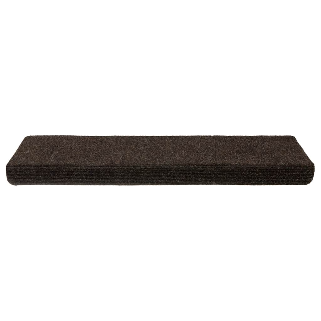 Prostirke za stepenice samoljepljive 30 kom 65x21x4 cm tamnosmeđe pravokutne rubove