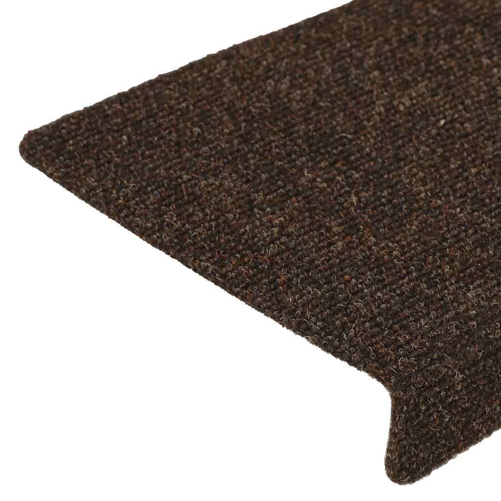Prostirke za stepenice samoljepljive 30 kom 65x21x4 cm smeđe pravokutne rubove