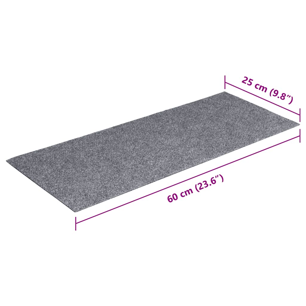 Prostirke za stepenice samoljepljive 30 kom 60x25 cm svijetlo sive pravokutne