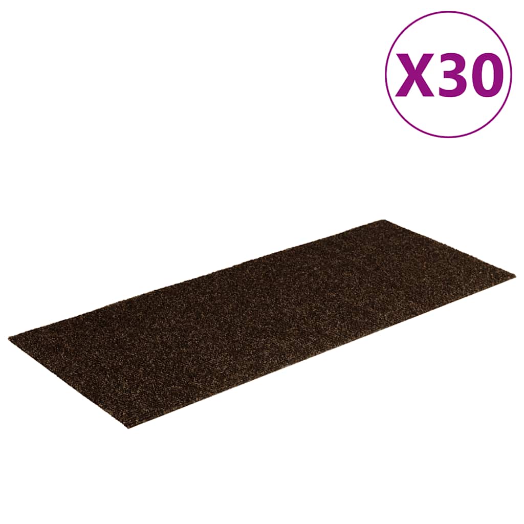 Prostirke za stepenice samoljepljive 30 kom 60x25 cm smeđe pravokutne