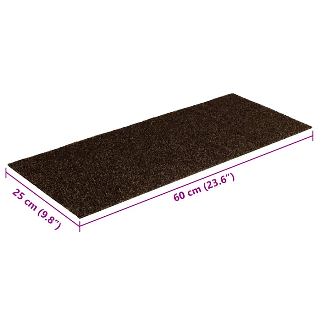 Prostirke za stepenice samoljepljive 30 kom 60x25 cm smeđe pravokutne