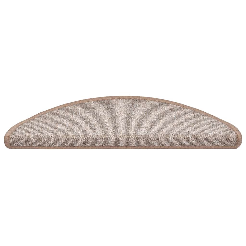 Prostirke za stepenice 30 kom 56x17x3 cm svijetlosmeđe poluokrugle