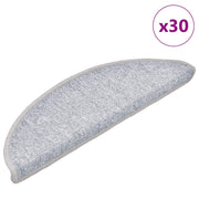 Prostirke za stepenice 30 kom 56x17x3 cm svijetlo sive poluokrugle