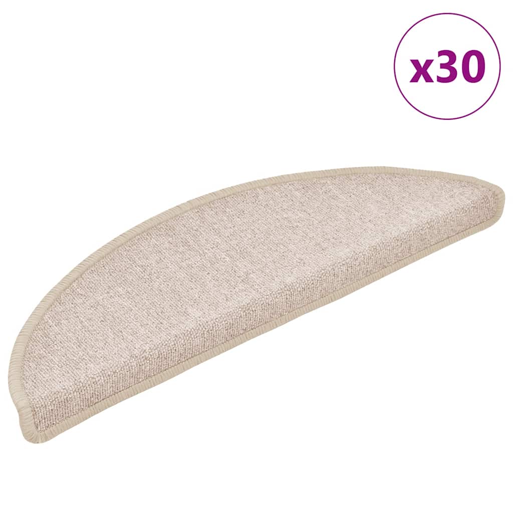 Prostirke za stepenice 30 kom 56x17x3 cm poluokrugle boje taupe