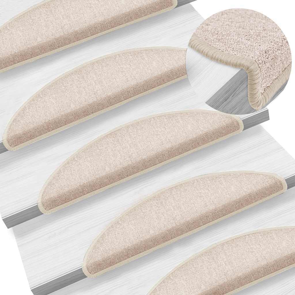 Prostirke za stepenice 30 kom 56x17x3 cm poluokrugle boje taupe