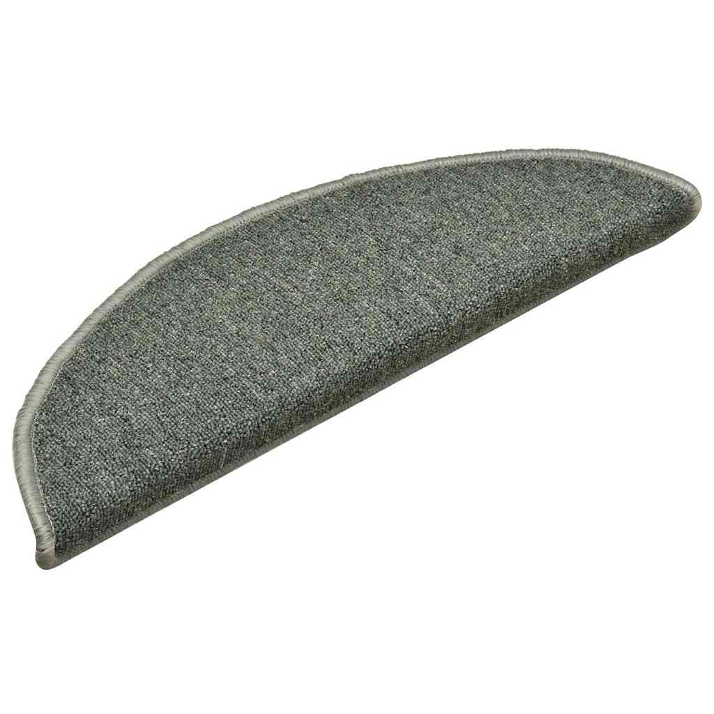 Prostirke za stepenice 30 kom 56x17x3 cm tamnozelene poluokrugle