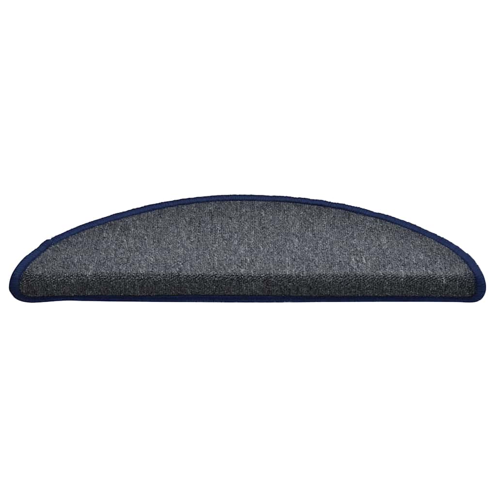 Prostirke za stepenice 30 kom 56x17x3 cm tamno sive i plave poluokrugle