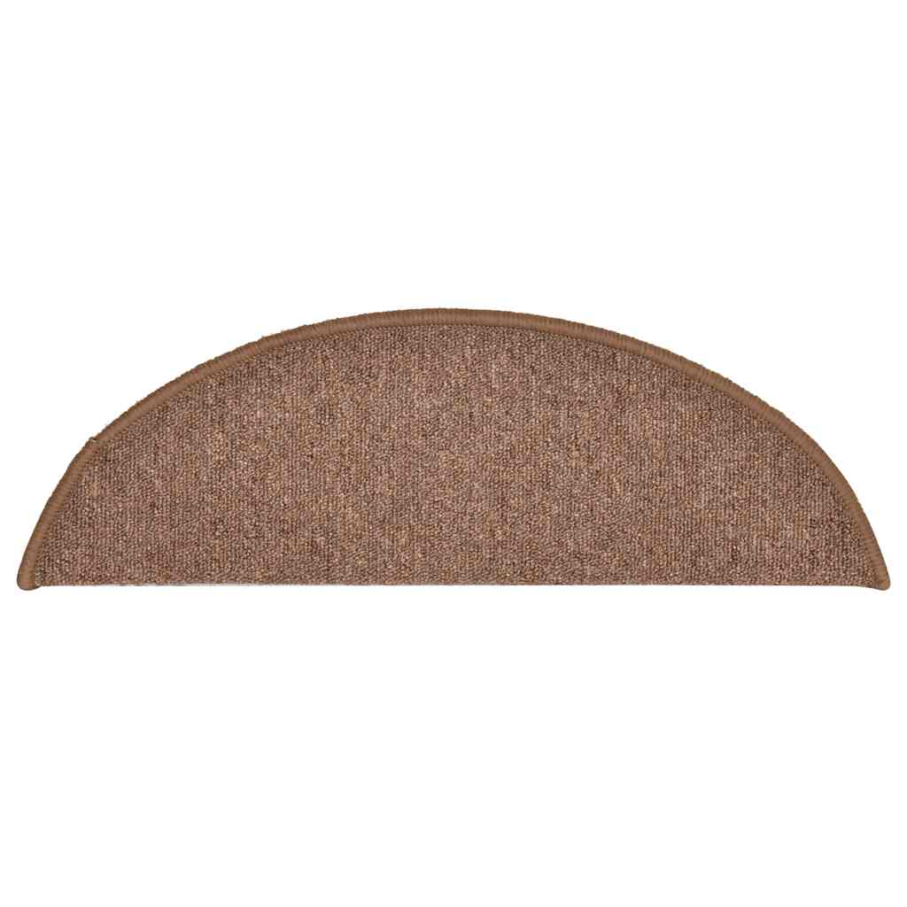Prostirke za stepenice 30 kom 56x17x3 cm smeđe poluokrugle