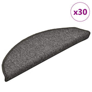 Prostirke za stepenice 30 kom 56x17x3 cm tamno sive poluokrugle