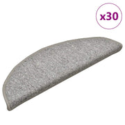 Prostirke za stepenice 30 kom 56x17x3 cm svijetlo sive poluokrugle