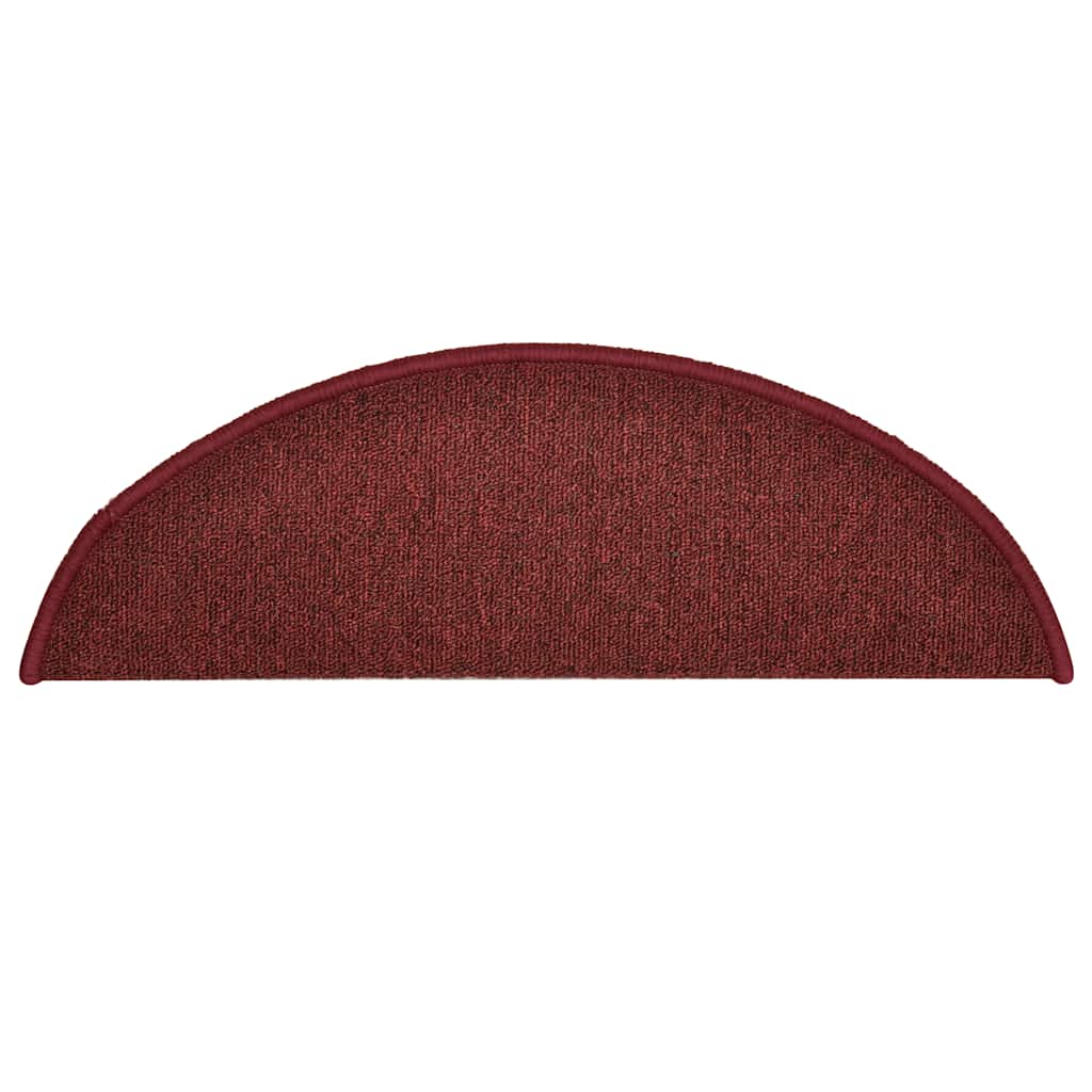 Prostirke za stepenice 30 kom 56x17x3 cm Bordo poluokrugle