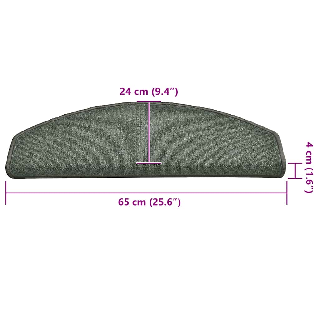 Prostirke za stepenice 30 kom 65x24x4 cm tamnozelene poluokrugle velike