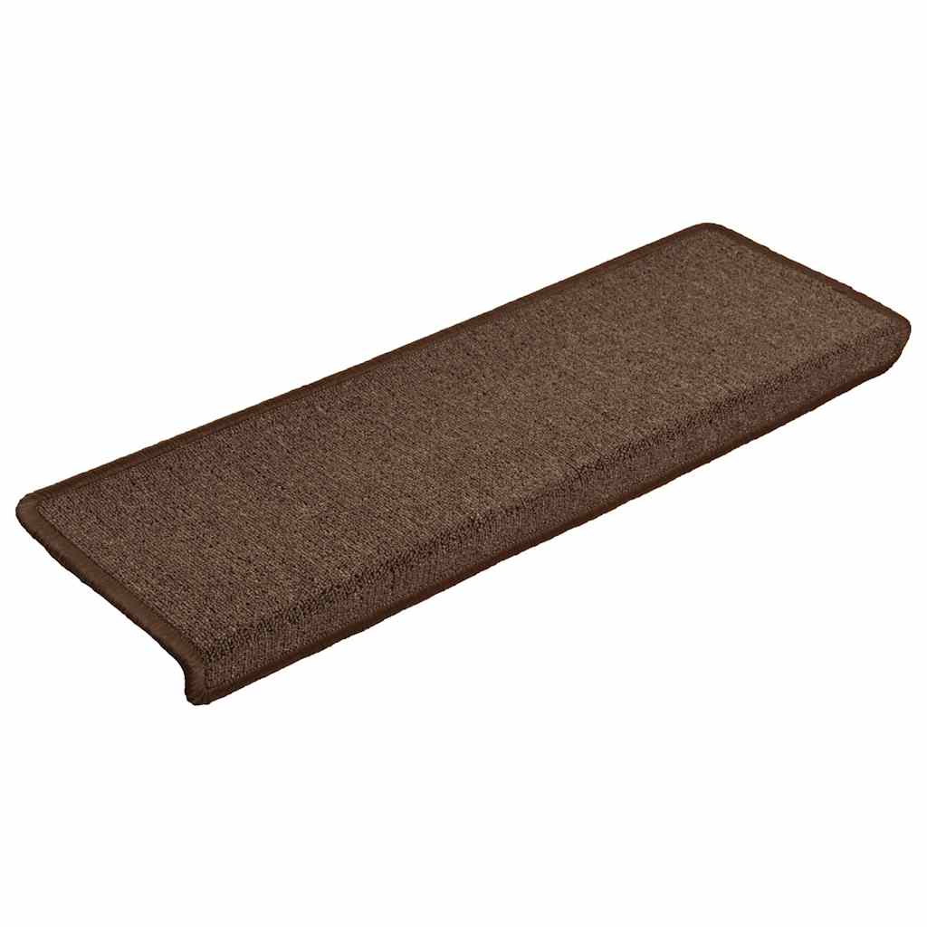 Prostirke za stepenice 30 kom 65x21x4 cm boje kave s pravokutnim rubom