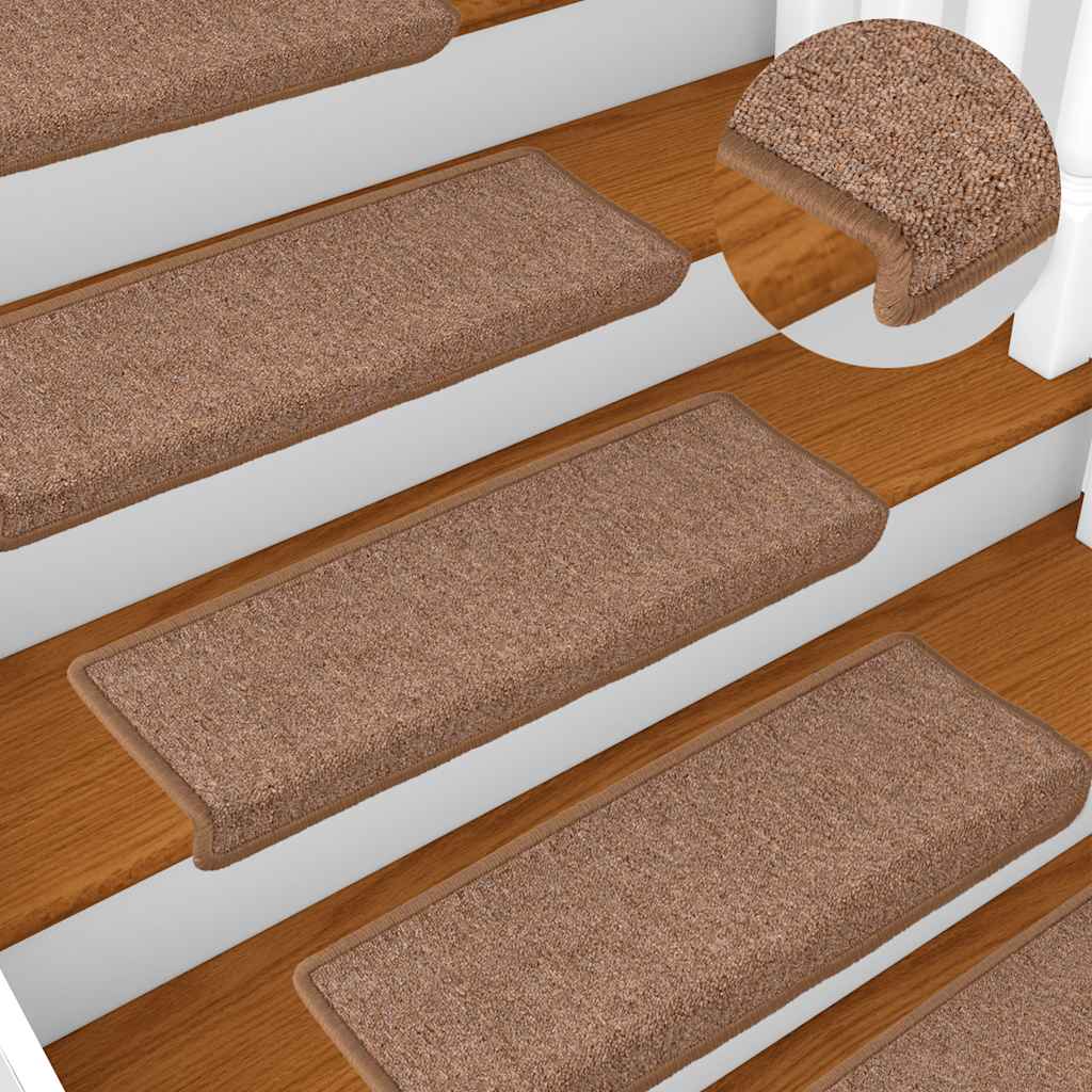Prostirke za stepenice 30 kom 65x21x4 cm smeđe pravokutne rubove