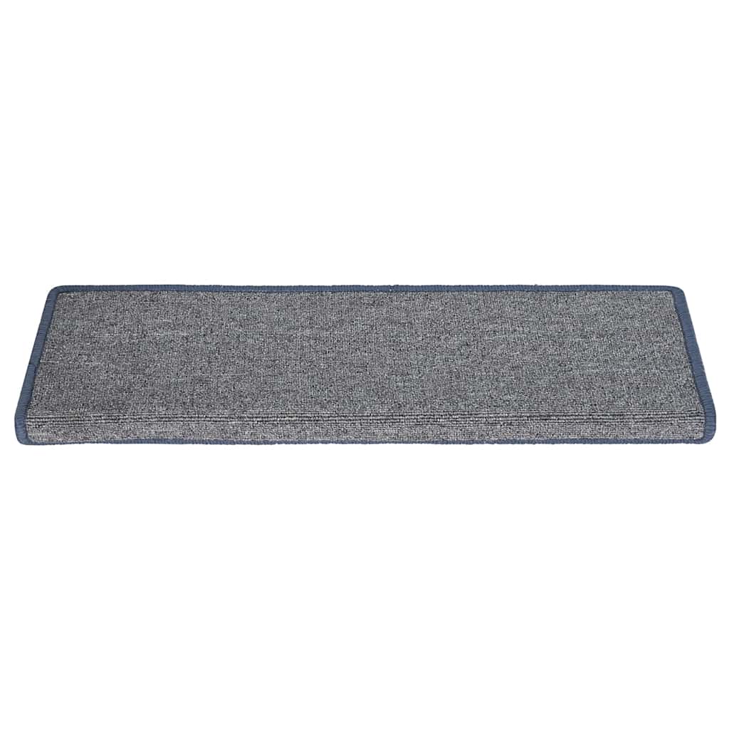 Prostirke za stepenice 30 kom 65x21x4 cm svijetlo sive i plave pravokutne rubove