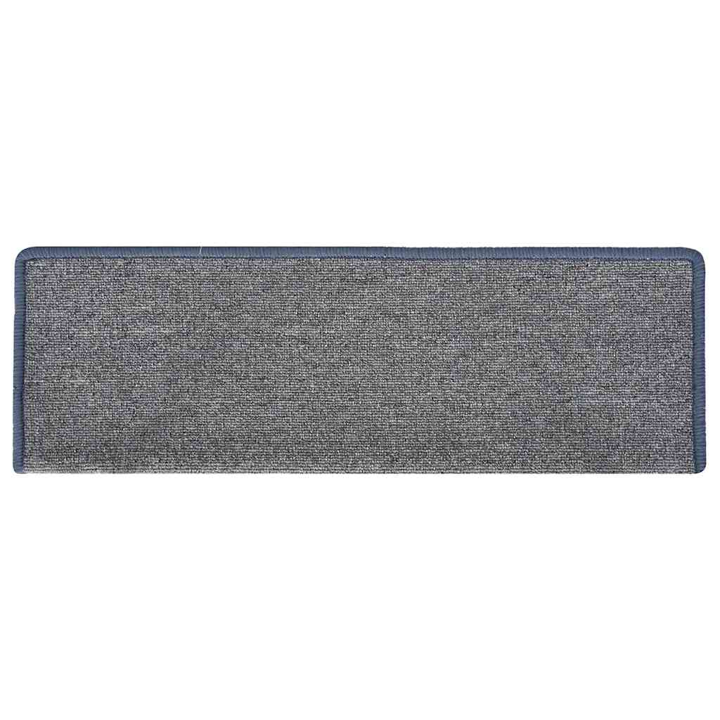 Prostirke za stepenice 30 kom 65x21x4 cm svijetlo sive i plave pravokutne rubove
