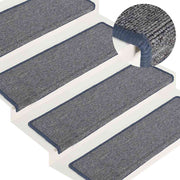 Prostirke za stepenice 30 kom 65x21x4 cm svijetlo sive i plave pravokutne rubove