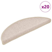 Prostirke za stepenice 20 kom 56x17x3 cm poluokrugle boje taupe