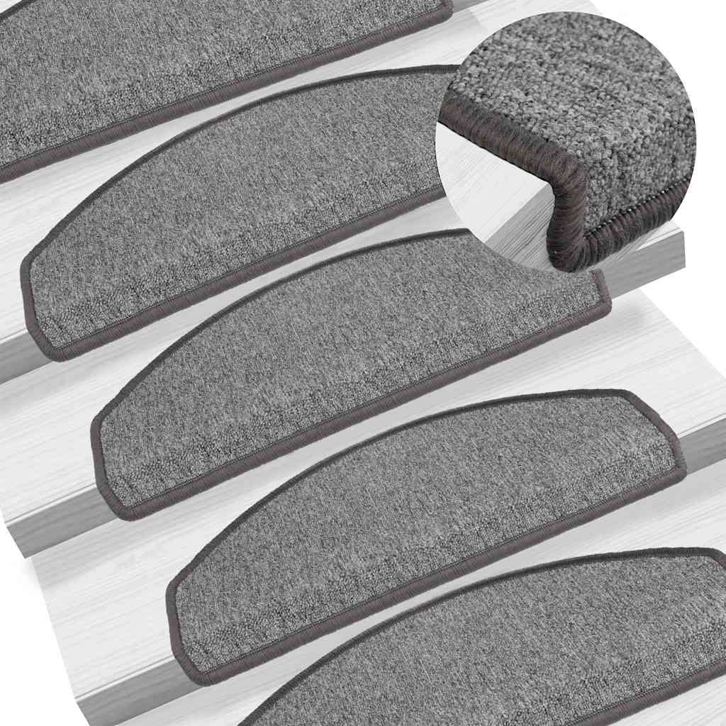 Prostirke za stepenice 20 kom 65x24x4 cm tamno sive poluokrugle velike