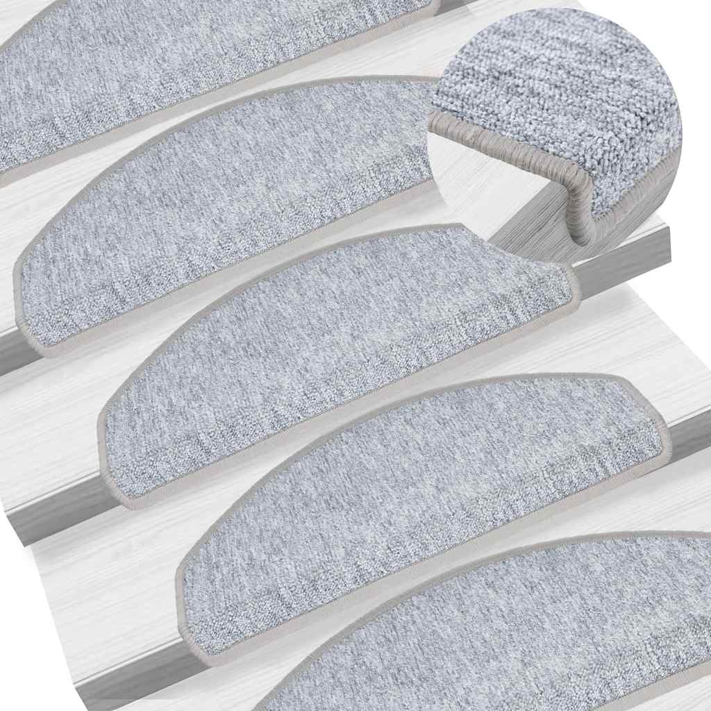 Prostirke za stepenice 20 kom 65x24x4 cm svijetlo sive poluokrugle velike