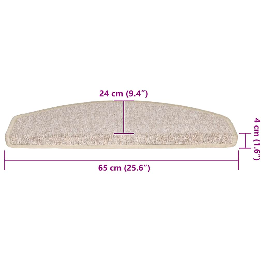 Prostirke za stepenice 20 kom 65x24x4 cm taupe poluokrugle velike