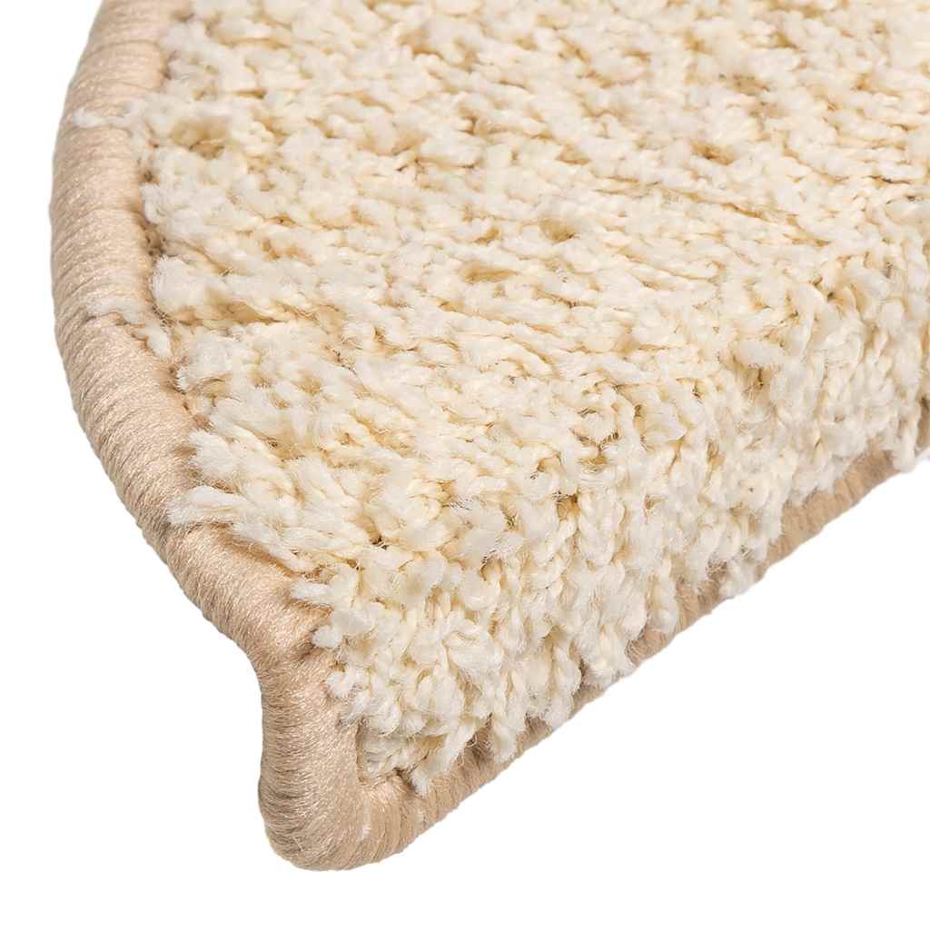 Prostirke za stepenice 30 kom 56x17x3 cm krem poluokrugle