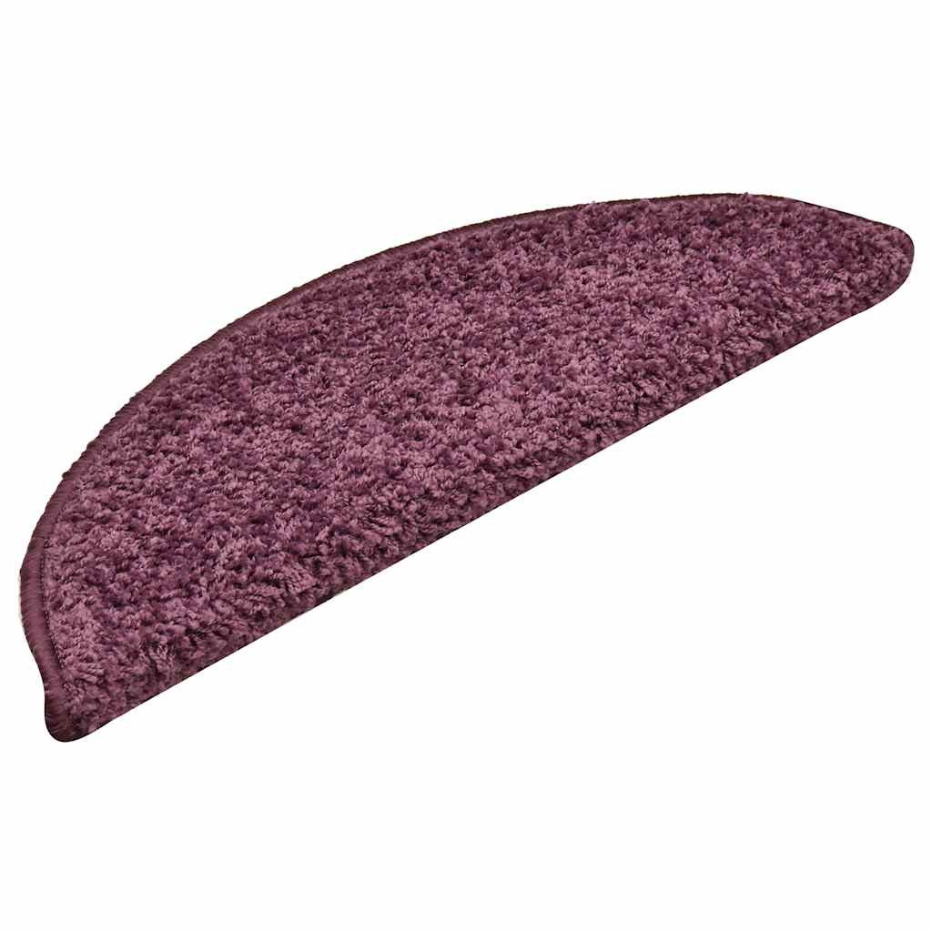Prostirke za stepenice 30 kom 56x17x3 cm tamnoljubičaste poluokrugle
