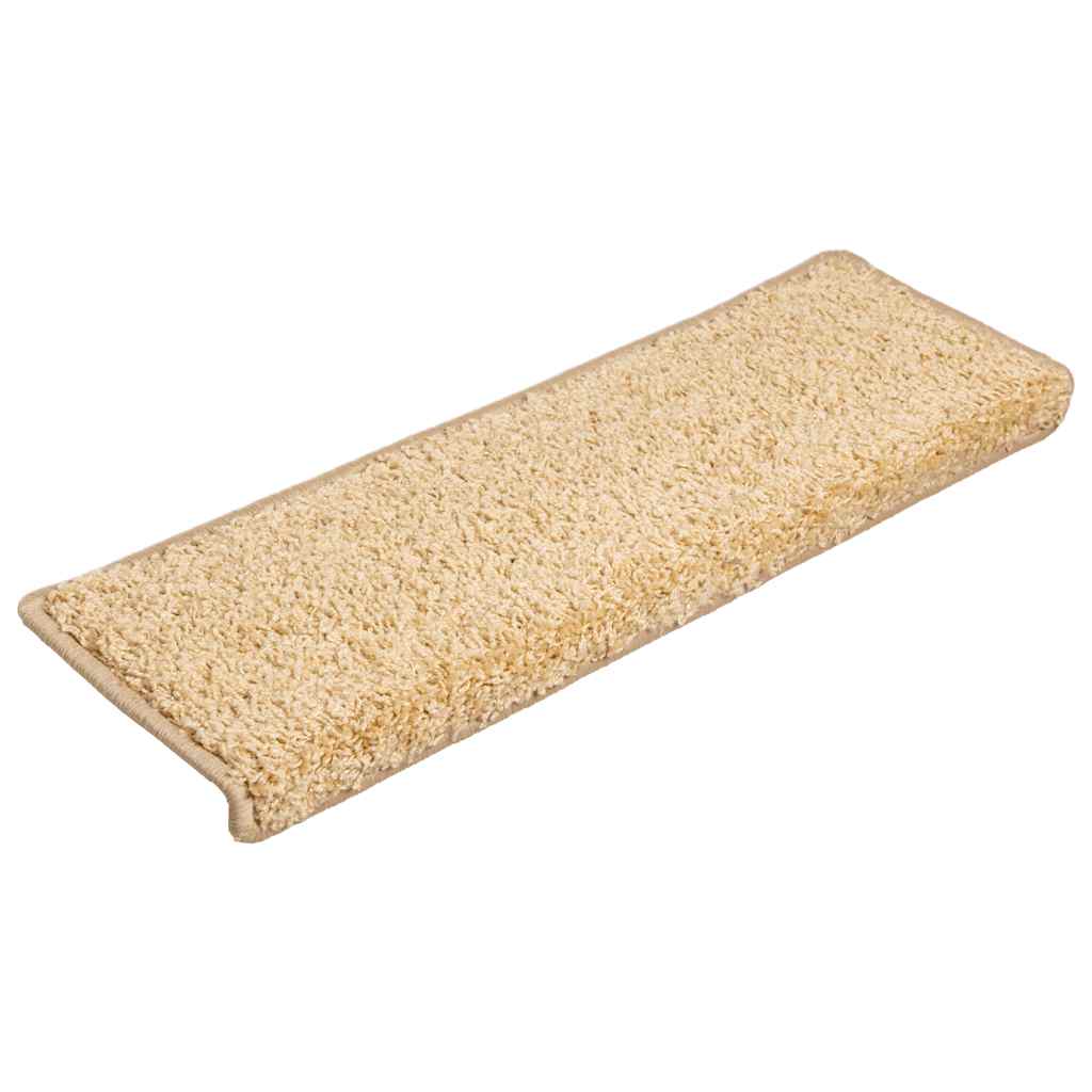Prostirke za stepenice 30 kom 65x21x4 cm krem pravokutni rub