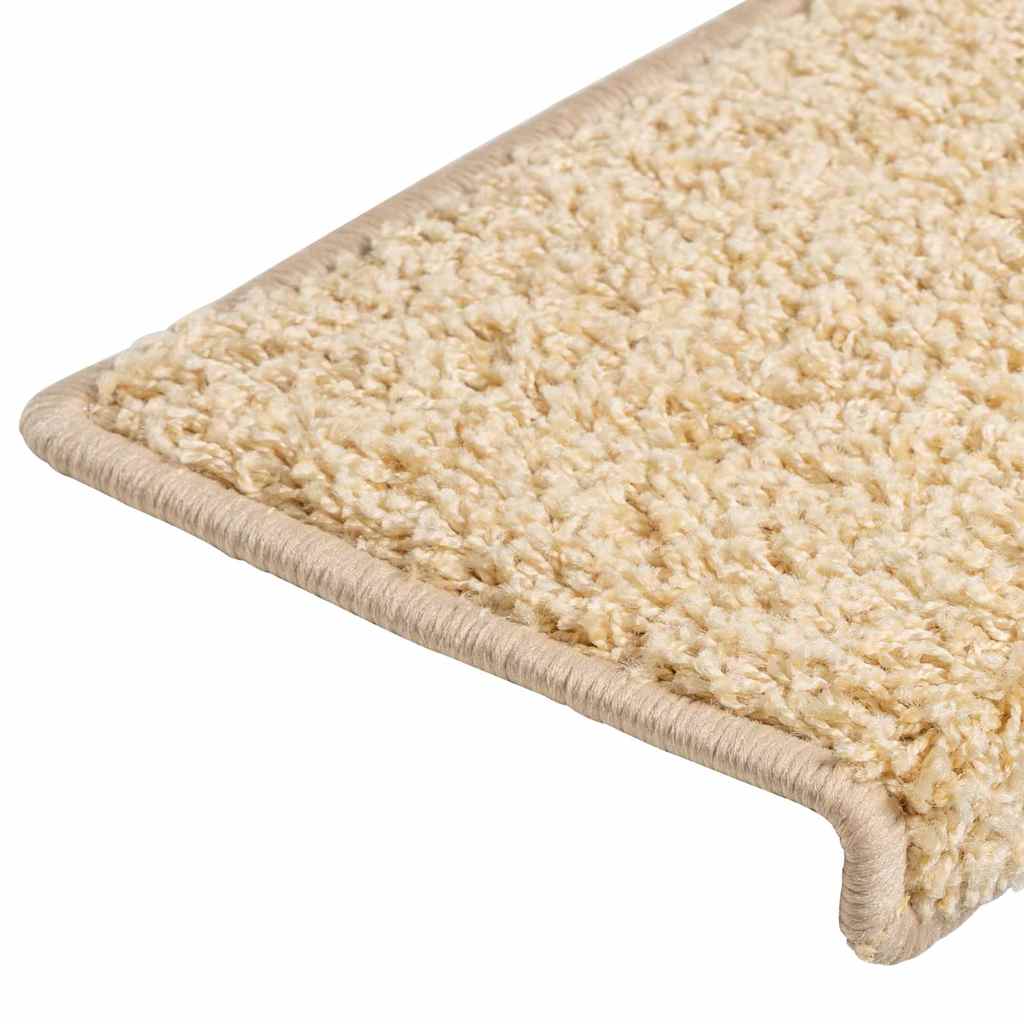 Prostirke za stepenice 30 kom 65x21x4 cm krem pravokutni rub