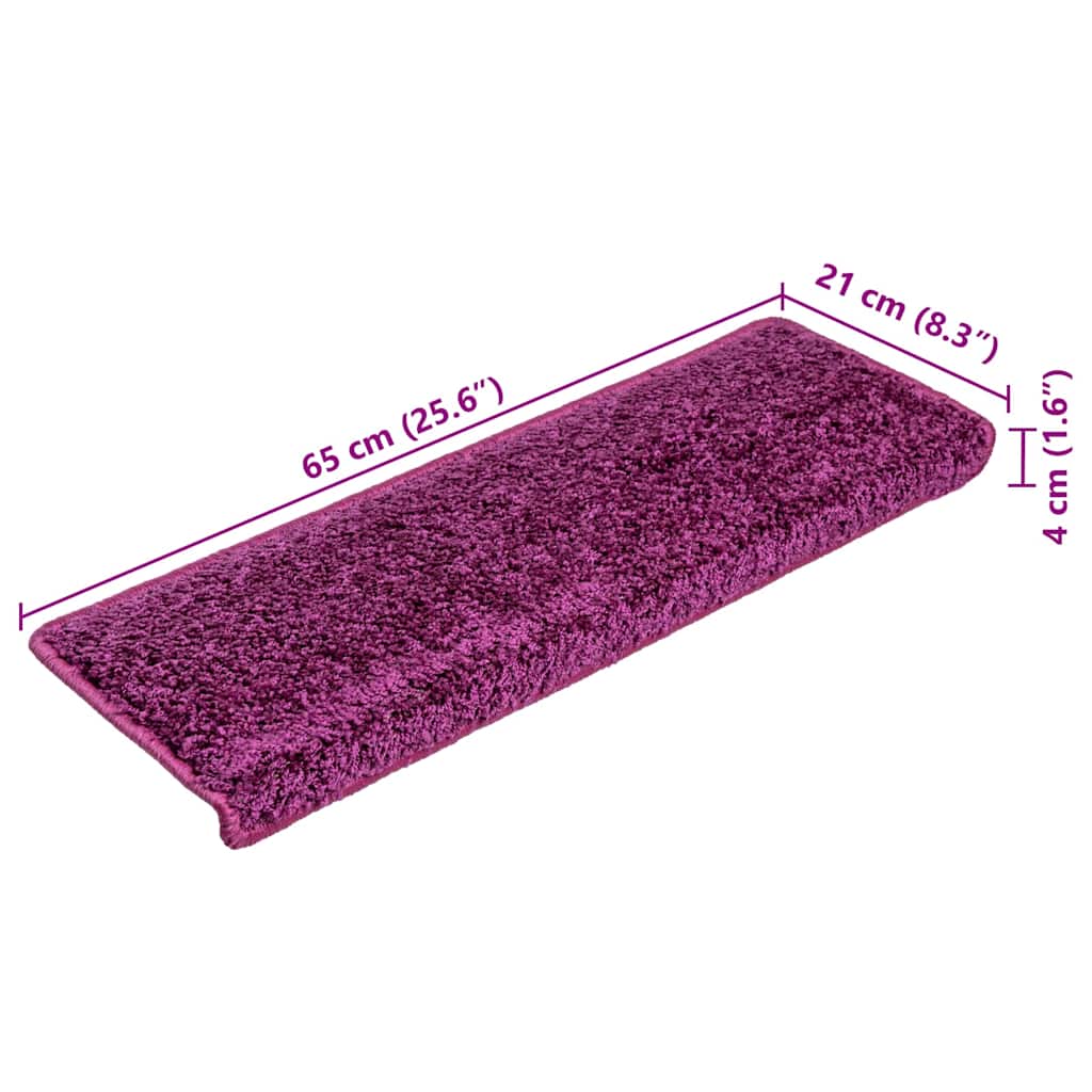 Prostirke za stepenice 30 kom 65x21x4 cm ljubičaste pravokutne rubove