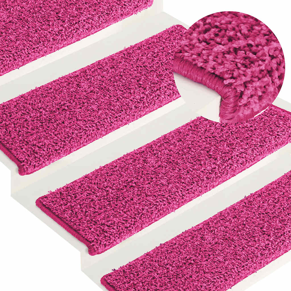 Prostirke za stepenice 30 kom 65x21x4 cm roze pravokutni rub